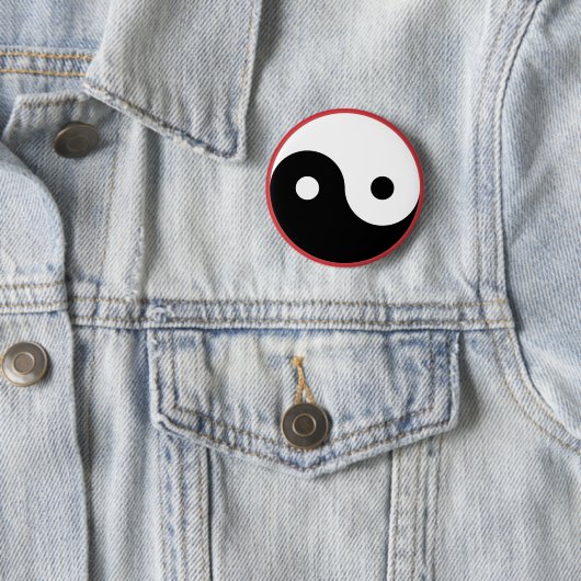 Yin Yang - Rode achtergrond Ronde Button 5,7 Cm (In situ)