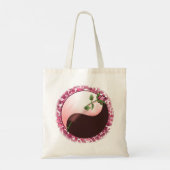 Yin Yang Rode Roos boodschappentas Tote Bag (Achterkant)