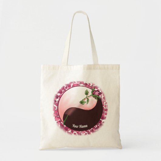 Yin Yang Rode Roos boodschappentas Tote Bag (Voorkant)