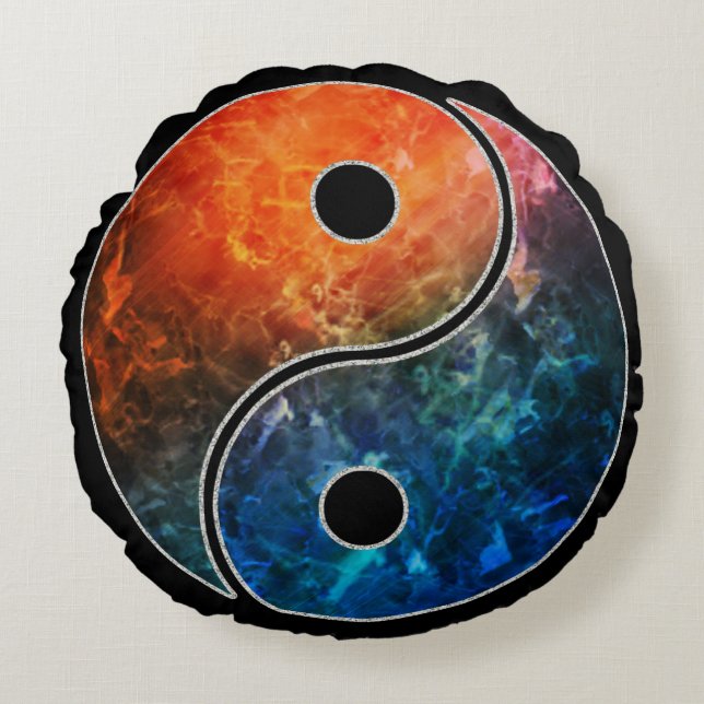 Yin Yang Rond Kussen (Voorkant)