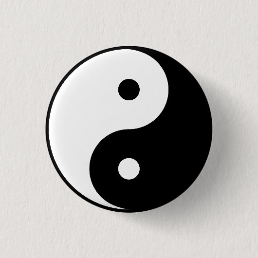 "YIN YANG" RONDE BUTTON 3,2 CM (Voorkant)