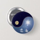 yin yang ronde button 5,7 cm (Voorkant /achterkant)