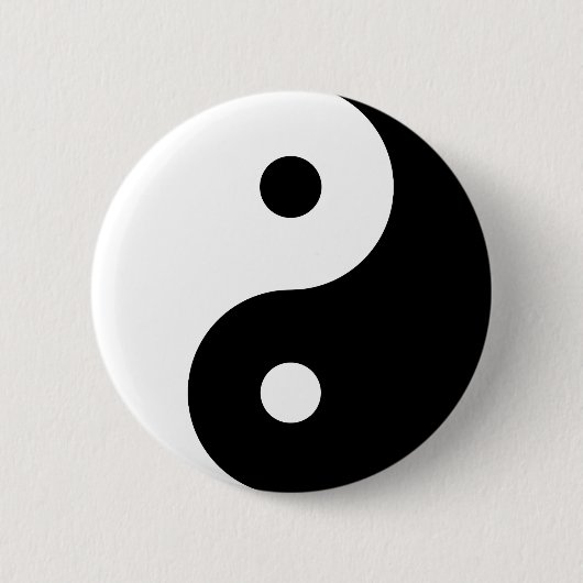 Yin Yang Ronde Button 5,7 Cm (Voorkant)