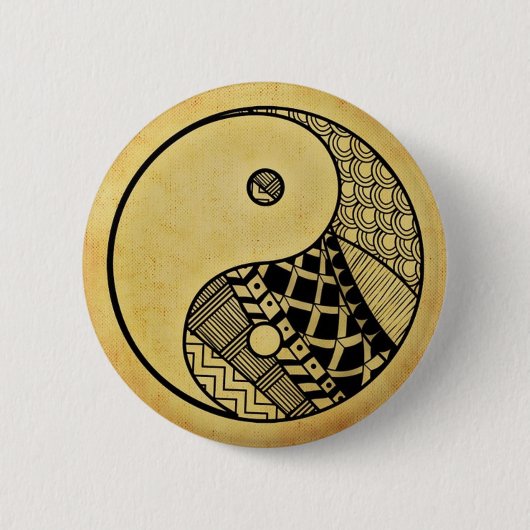 Yin yang ronde button 5,7 cm (Voorkant)