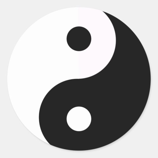 Yin Yang Ronde Sticker (Voorkant)