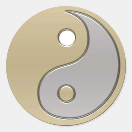 yin yang ronde sticker (Voorkant)