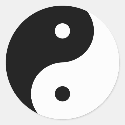 Yin Yang Ronde Sticker (Voorkant)