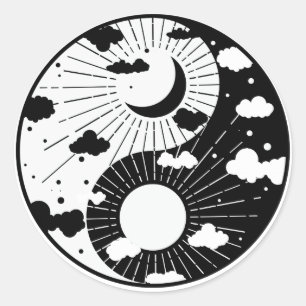 Yin Yang Ronde Sticker