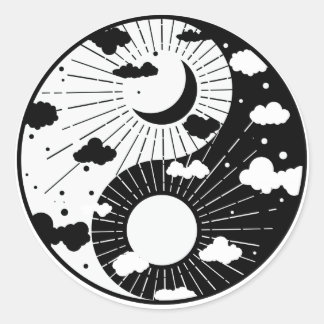 Yin Yang Ronde Sticker