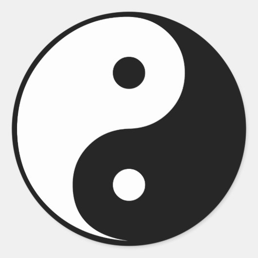 Yin Yang Ronde Sticker (Voorkant)