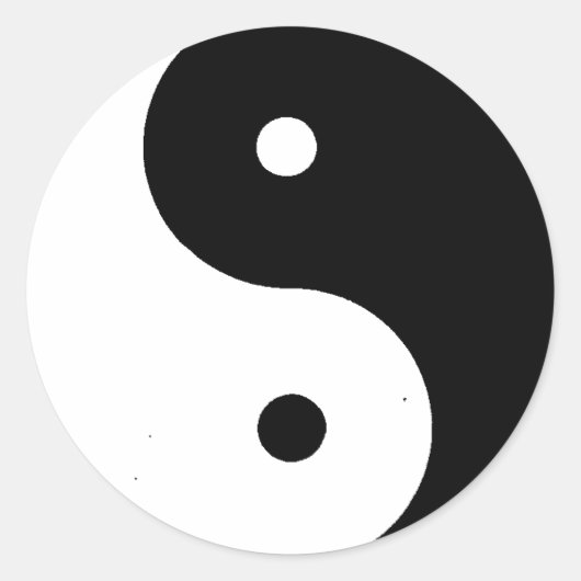Yin__Yang Ronde Sticker (Voorkant)