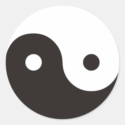 Yin Yang Ronde Sticker (Voorkant)