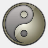 Yin Yang Ronde Sticker (Voorkant)
