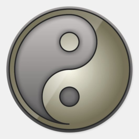 Yin Yang Ronde Sticker (Voorkant)