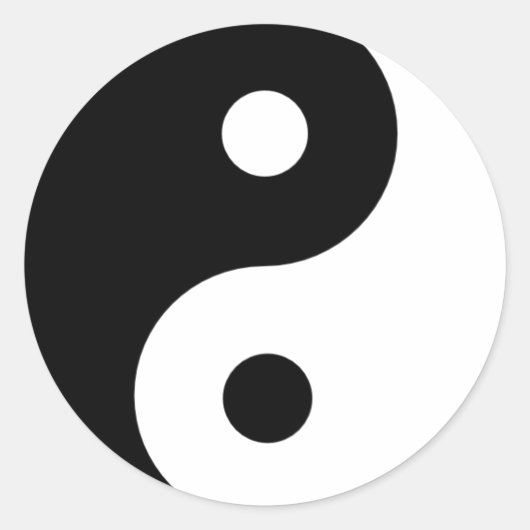 Yin Yang Ronde Sticker (Voorkant)