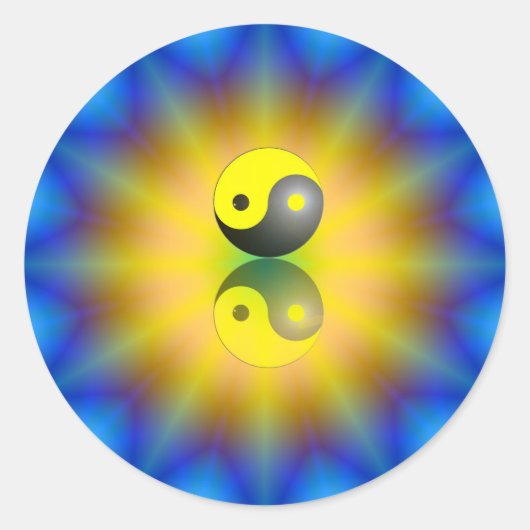 Yin Yang Ronde Sticker (Voorkant)