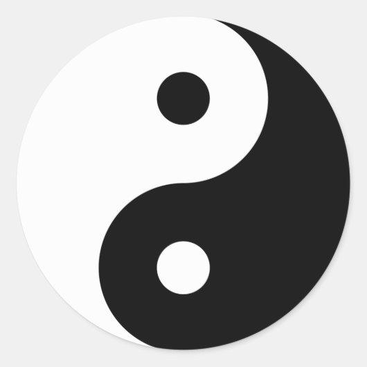 Yin & Yang Ronde Sticker (Voorkant)