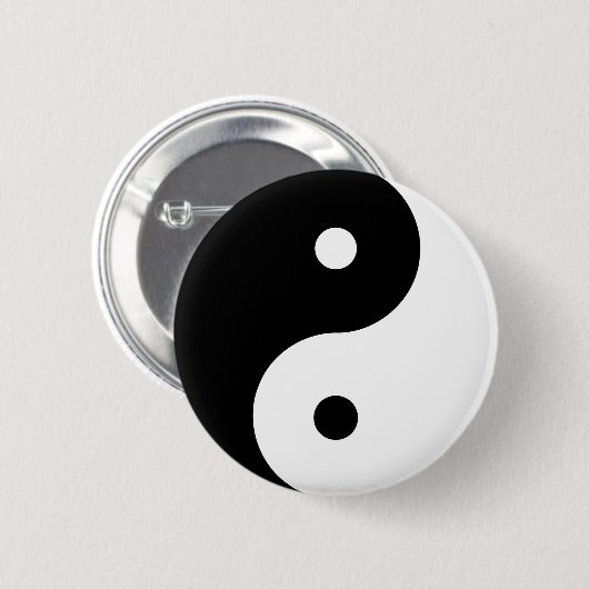 Yin Yang Ronde Symbool Zwarte Witte Dansende Vorme Button 5,7 Cm (Voorkant /achterkant)