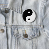 Yin Yang Ronde Symbool Zwarte Witte Dansende Vorme Button 5,7 Cm (In situ)
