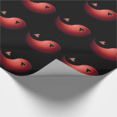 yin yang - rood cadeaupapier (Hoek)