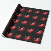 yin yang - rood cadeaupapier (Uitgerold)