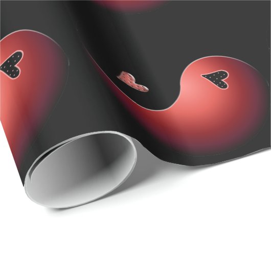 yin yang - rood cadeaupapier (Rol Hoek)