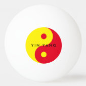 Yin Yang rood geel tafeltennis ping pong ballen (Voorkant)