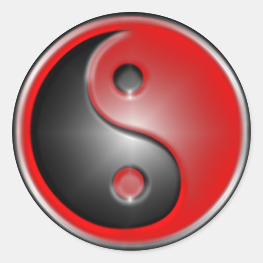 yin-yang-rood ronde sticker (Voorkant)
