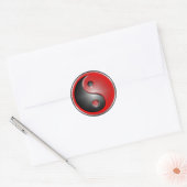 yin-yang-rood ronde sticker (Envelop)