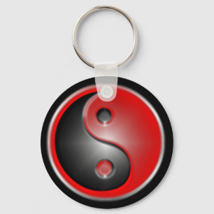 yin-yang-rood sleutelhanger