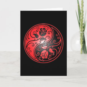 Yin Yang Roses, red and black Kaart