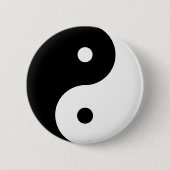 Yin Yang Round Symbol Black White Dancing Shapes Ronde Button 5,7 Cm (Voorkant)