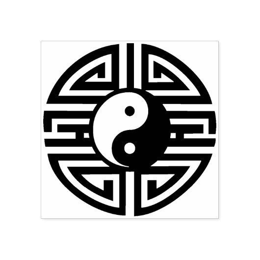 Yin & Yang round Yantra + uw ideeën Rubberstempel (Afrduk)