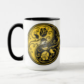 Yin Yang Rozen, geel en zwart Mok (Links)