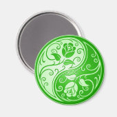 Yin Yang Rozen, groen Magneet (Voorkant / Achterkant)