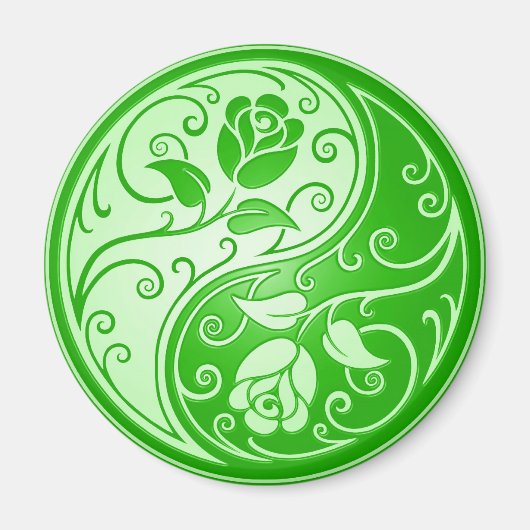 Yin Yang Rozen, groen Magneet (Voorkant)
