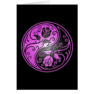 Yin Yang Rozen, paars en zwart