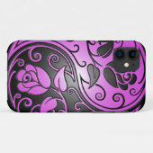 Yin Yang Rozen, paars en zwart Case-Mate iPhone Case (Achterkant (horizontaal))