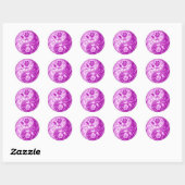Yin Yang Rozen, paarse Ronde Sticker (Vel)