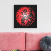 Yin Yang Rozen, rood en zwart Canvas Afdruk (Insitu (Woonkamer))