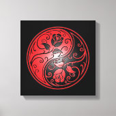 Yin Yang Rozen, rood en zwart Canvas Afdruk (Voorkant)