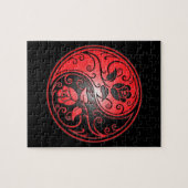 Yin Yang Rozen, rood en zwart Legpuzzel (Horizontaal)