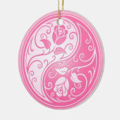Yin Yang Rozen, roze Keramisch Ornament (Links)