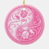 Yin Yang Rozen, roze Keramisch Ornament (Achterkant)