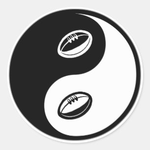 Yin Yang Rugby Ronde Sticker