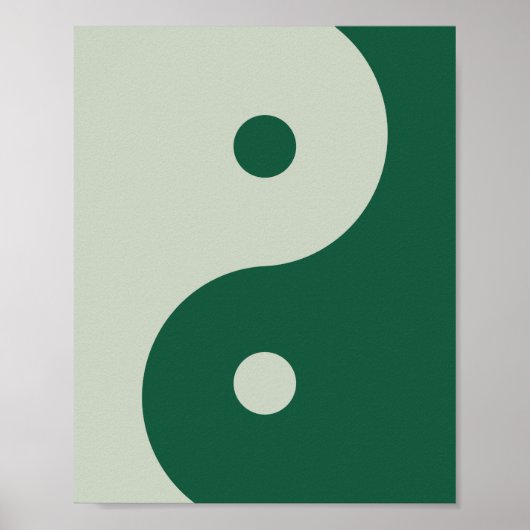 Yin Yang Sage Green Poster (Voorkant)