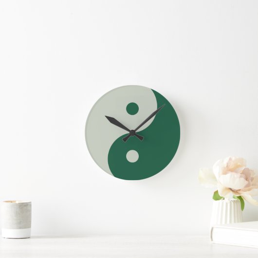 Yin Yang Sage Green Ronde Klok (Huis)