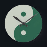 Yin Yang Sage Green Ronde Klok<br><div class="desc">Yin Yang - sage green yin yang illustration.</div>