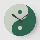 Yin Yang Sage Green Ronde Klok (Voorkant)
