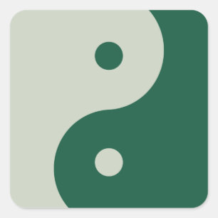 Yin Yang Sage Green Vierkante Sticker